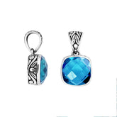 AP-8004-LBT Sterling Silver Pendant With London Blue Topaz Q.